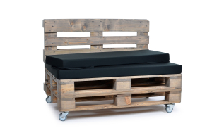 Palettenrückenkissen Sunline Uni 120x42x8 schwarz