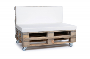 Palettenrückenkissen Sunline Uni 120x42x8 weiss