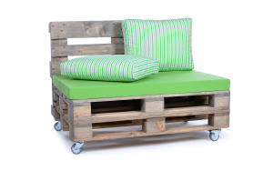 Palettenrückenkissen Sunline Stripes 60x44x20 grün