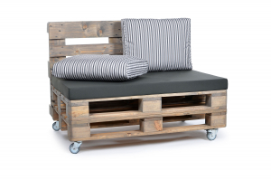 Palettenrückenkissen Sunline Stripes 60x44x20 silber