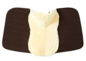 Lammfell Schabracke Stoff mocca