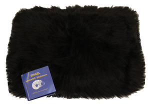 Sitzauflage aus Lammfell hochwollig rechteckig 30x40cm schwarz