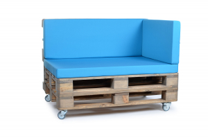Palettenseitenrückenkissen Sunline Uni 72x42x8 blau