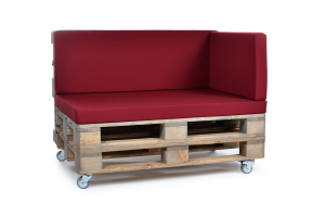 Palettenseitenrückenkissen Sunline Uni 72x42x8 bordeaux