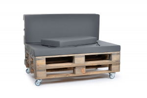 Palettenseitenrückenkissen Sunline Uni 72x42x8 grau