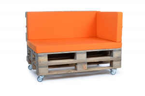 Palettenseitenrückenkissen Sunline Uni 72x42x8 orange