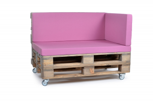 Palettenseitenrückenkissen Sunline Uni 72x42x8 pink