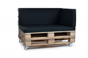 Palettenseitenrückenkissen Sunline Uni 72x42x8 schwarz