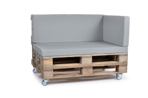 Palettenseitenrückenkissen Sunline Uni 72x42x8 silber