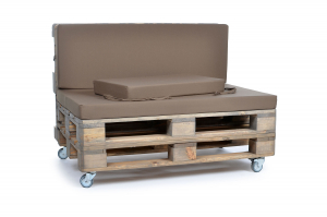Palettenseitenrückenkissen Sunline Uni 72x42x8 taupe