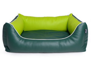 ADViN Kunstleder Hundebett dunkelgrün-kiwi 110x90 cm