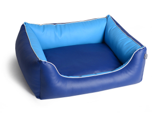 ADViN Kunstleder Hundebett marine-hellblau 90x70 cm