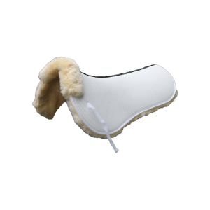 AirTec Lammfell Sattelkissen mit Funktionsgewebe wirbelsäulenfrei weiss/med