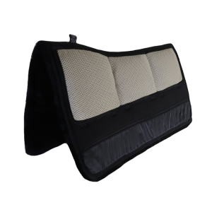AirTec Plus Lammfell Westernpad mit Funktionsgewebe wirbelsäulenfrei aufpolsterbar Stofffarbe schwarz