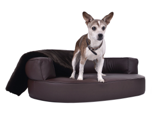 Hundebett Atlanta Kunstleder 110x90 cm braun