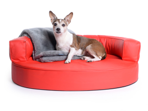 Hundebett Atlanta Kunstleder 110x90 cm rot
