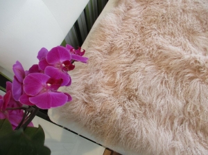 Tibet Lammfell Bettauflage hell beige