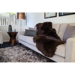 Schaffell Teppich 1,5-fach 135 x 60 cm braun