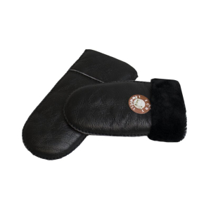 Fäustlinge Lammfell Lederhandschuhe schwarz