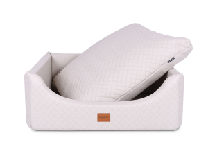Alma Hundebett Kunstleder creme 110x90 cm-1
