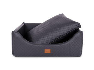 Alma Hundebett Kunstleder schwarz 110x90 cm-1