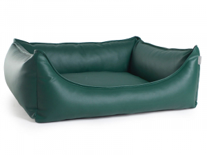 Hundebett Dreamcollection Kunstleder 130x110 cm dunkelgrün