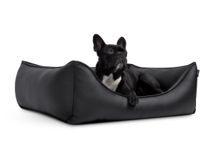 Hundebett Dreamcollection Kunstleder 90x70 cm schwarz
