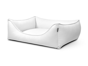 Hundebett Dreamcollection Kunstleder 90x70 cm weiss-1