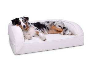 Flo Select+ Hundebett Kunstleder gesteppt 70x50 cm weiss