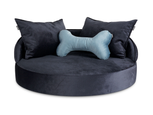 Hundebett Island Velvetline NAVYSCHWARZ Ø 70cm-1