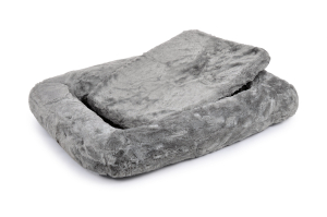 Hundebett Spring Fake Fur 90x70 cm grau