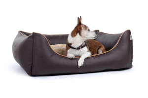 World Hundebett Kunstleder braun 70x50 cm