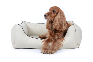 World Hundebett Kunstleder creme 70x50 cm