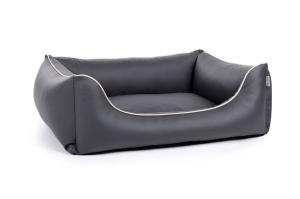 World Hundebett Kunstleder grau 110x90 cm