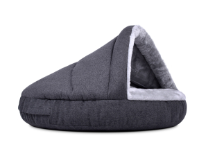 Hundebett Shell Fake Fur 90x90 cm anthrazitsilber