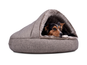 Hundebett Shell Fake Fur 90x90 cm graubeige