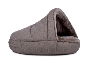 Hundebett Shell Fake Fur 90x90 cm graubeige