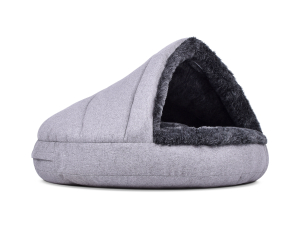 Hundebett Shell Fake Fur 75x75 cm silberanthrazit