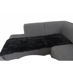 Lammfell Hundedecke Patchwork 140x60cm schwarz