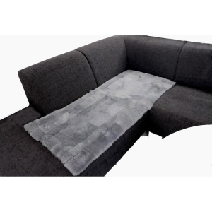 Lammfell Hundedecke Patchwork 140x60cm anthrazit grau
