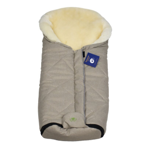 Lammfell Baby Fußsack mit Reißverschluss ESKIMO blau