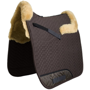 Lammfell Schabracke Fellrand vorne&hinten Fell in Sattellage Mocca-Camel