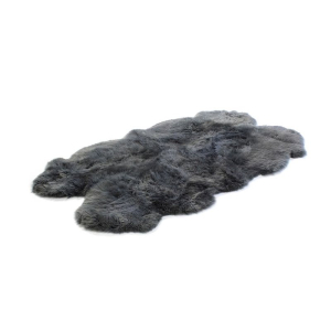 Schaffell Teppich 4-fach 180 x 110 cm anthrazit