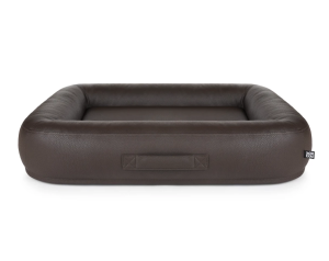 Hundebett Spring Kunstleder 90x70 cm braun