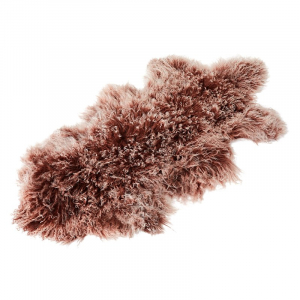 Tibet Lammfell Teppich Naturform braun (Tops)