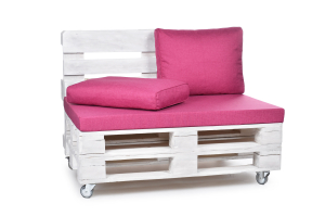 Paletten Rückenkissen-Softline 60x44x20 pink
