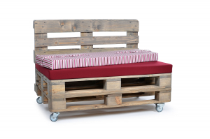 Palettenrückenkissen Sunline Stripes 120x42x8 bordeaux