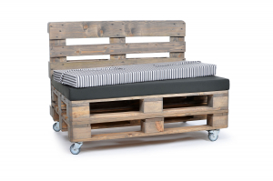 Palettenrückenkissen Sunline Stripes 120x42x8 silber