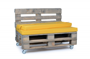 Palettenrueckenkissen Nylongewebe 120x42x8 gelb