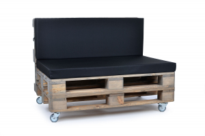Palettenrueckenkissen Nylongewebe 120x42x8 schwarz